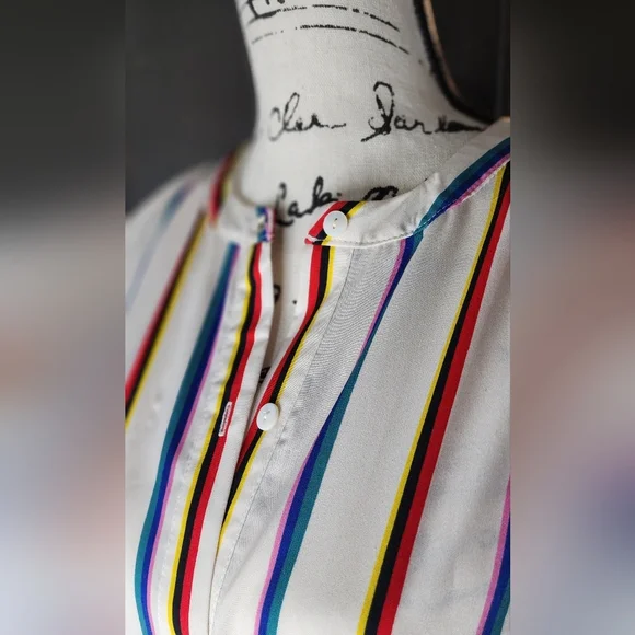 Gabby Isabella Colorful Floral Striped Wrap Dress - Picture 6 of 8